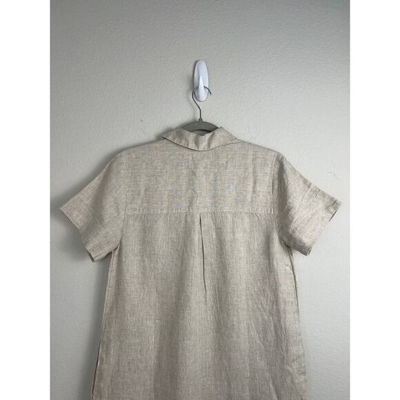 Madewell Women's V-Neck Mini Dress in 100% Linen Natural Undyed S - Picture 10 of 13